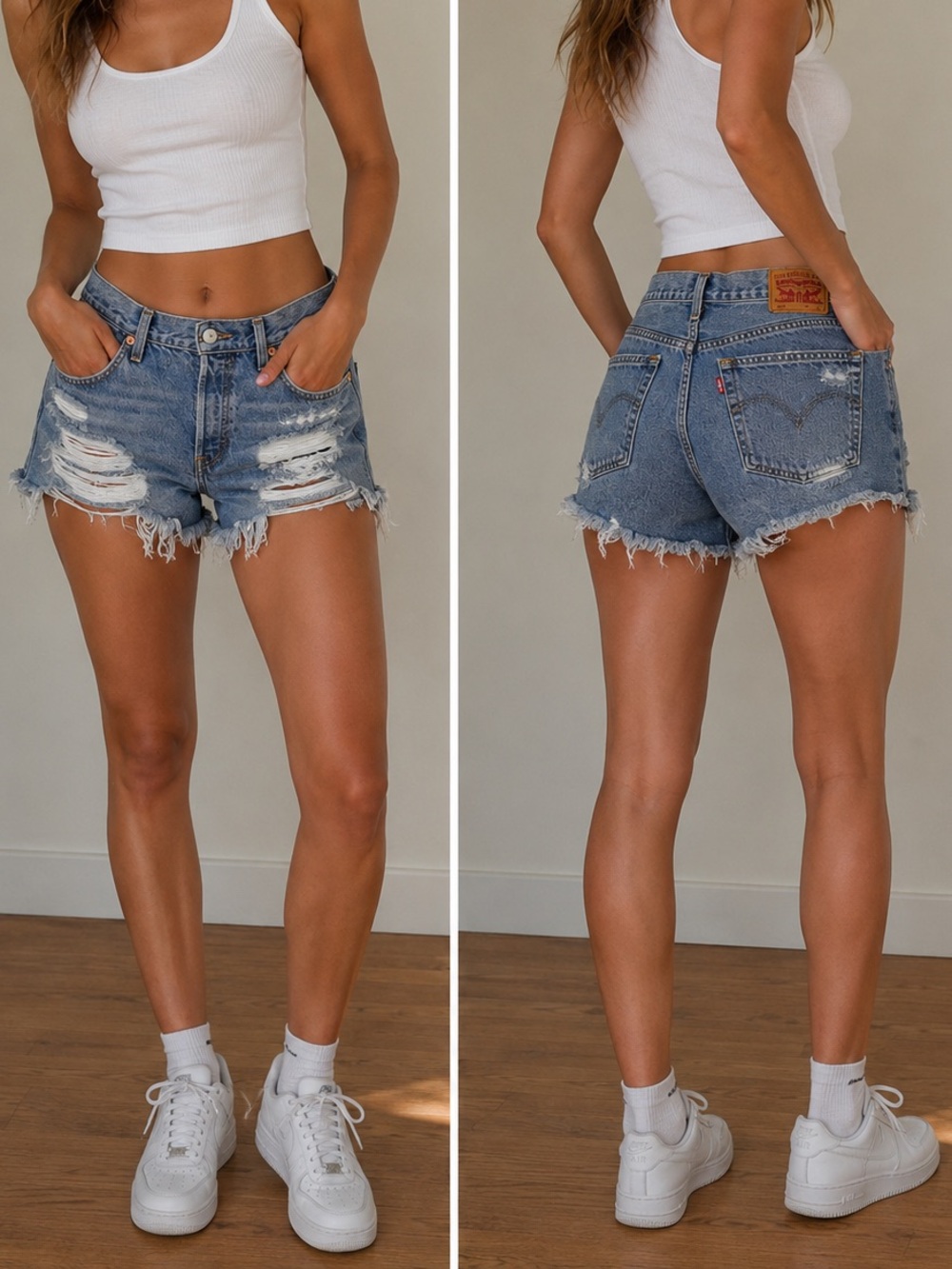Levi’s High Rise Distressed Cutoff Shorts